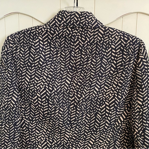 Kasper Suit Jacket Blazer Black with Beige Print Button Front Fitted Lined 2P - Picture 6 of 14